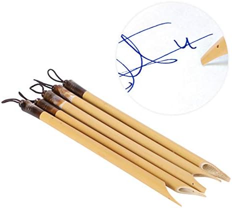 Pens, 5PCS Calligraphy Dip Pen, Vintage Handcrafted Manga Calligraphy Pens for Writing Drawing Painting (Bamboo Tip Set)