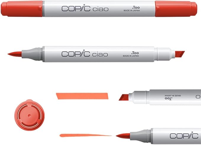 Copic Ciao Alcohol Markers, Doodle Kit Rainbow, 5 markers + 2 pens