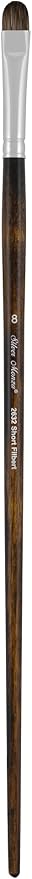 Silver Brush Limited 2632-8 Monza Short Filbert Paintbrush for Oil, Acrylic, and Heavy Body Paints, Size 8, Long Handle