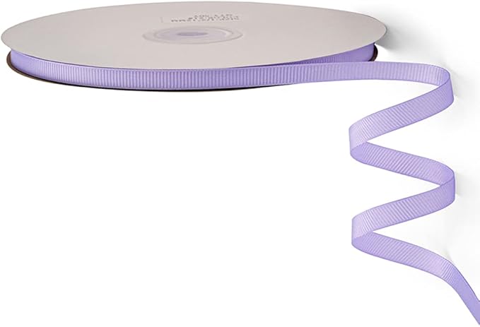 LIUYAXI 1/4" X 50 Yards Solid Lavender Grosgrain Ribbon, Perfect for Crafts, Wedding Decor, DIY Hair Accessories, Sewing, Gift Package Wrapping and More