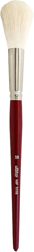 Silver Brush Limited 5518S-16 Silver Mop White Round Paintbrush for Oil, Acrylic, Watercolor, Pastels, & Charcoal, Size 16, Short Handle
