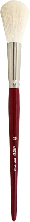 Silver Brush Limited 5518S-16 Silver Mop White Round Paintbrush for Oil, Acrylic, Watercolor, Pastels, & Charcoal, Size 16, Short Handle