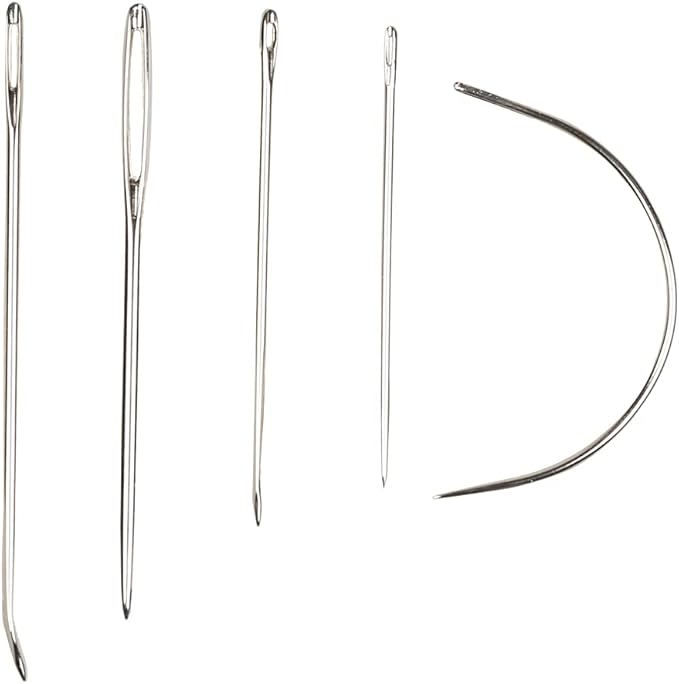 Eketirry Hand Sewing Needle Kit, Heavy Duty Household Hand Needles for for Upholstery, Carpet, Leather, Canvas Repair (5 Pieces)