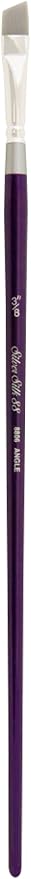 Silver Brush Limited 8806-3/8 Silver Silk 88 Angle Paintbrush for Acrylic, Watercolor, Gouache, Inks, & Dyes, Size 3/8 Inch, Long Handle