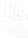 BENECREAT 10Pieces Quilting Acrylic Template Set, 2/3/4/5/6Inch Transparent Rulers with Film Protection, for DIY Kitchen Art Craft