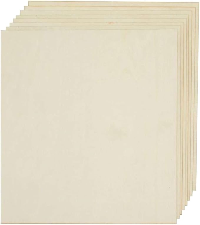 Plywood 12Pcs, 2MM 1/8" x 12" x 20" Inch,Perfect for Arts and Crafts, School Projects and DIY Projects,Baltic Birch Sheets, Perfect for Laser, CNC Cutting and Wood Burning
