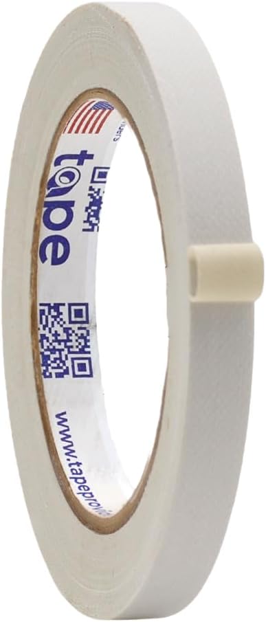 WOD GTC12 Gaffer Tape, White Low Gloss Finish Film, 1/2 inch x 60 ft. Residue Free, Non Reflective Cloth Fabric, Secure Cords, Water Resistant, Photography, Filming Backdrop, Production