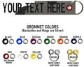 Custom Double Sided Grommeted Crate/Luggage Tags, Over 50 Fabrics, Made of Name Tape Material