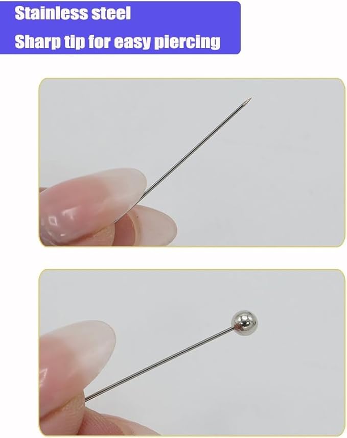 Long Quilting Pins 500 Pcs, 1.75 Inch with Colored Large Heads, Sewing Pins,Straight Pins for Fabric & Dressmaking