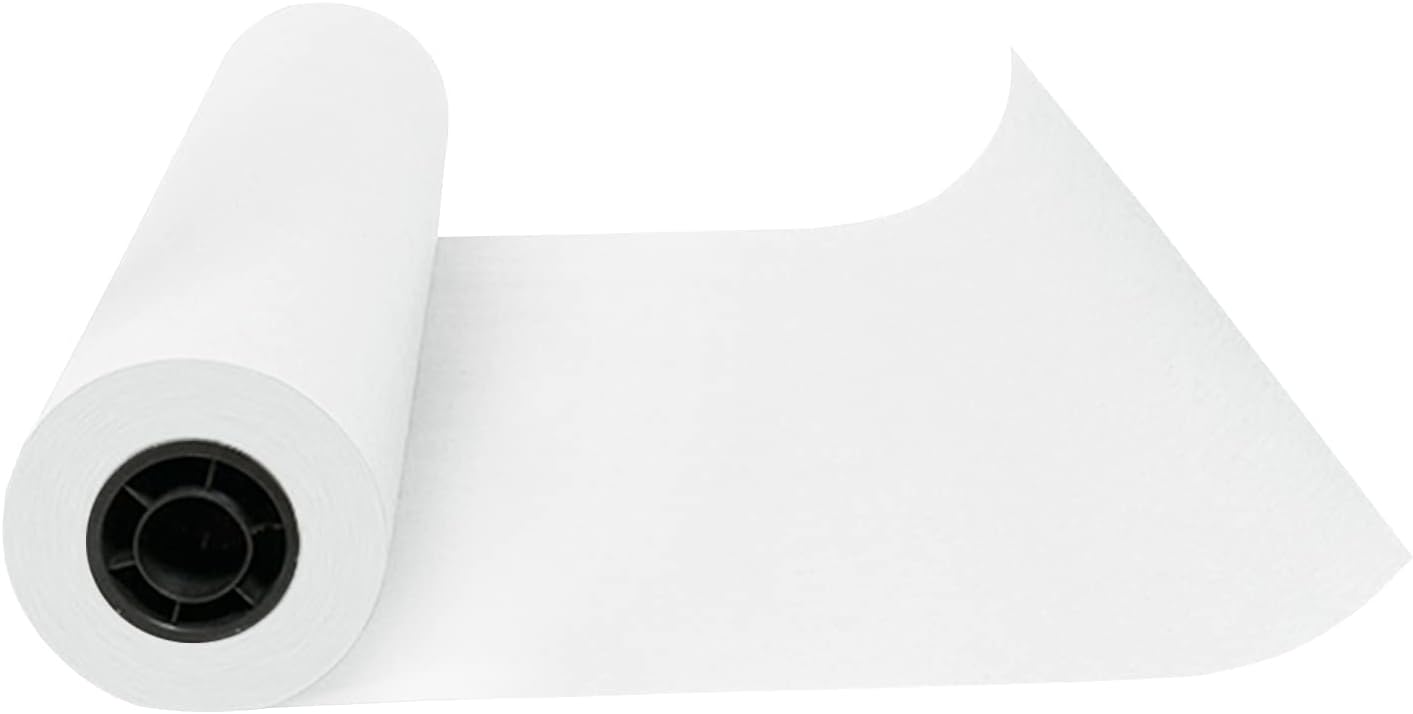 Kraft Paper Roll 24" x 98ft, White Craft Paper 80GMS for Gift Package/Bouquet Flower Wrapping/Kids Arts Drawing/Bulletin Board/DIY/Box Moving Filler/Shipping Supplies/Table Cover, Unwaxed & Uncoated