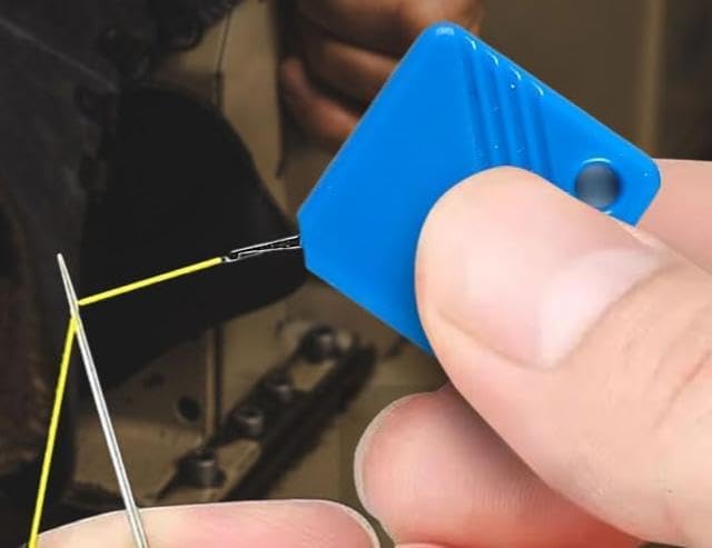 Automatic Needle Threaders for Hand Sewing, 2025 Upgrade Embroidery Floss, Sewing Machine Needle Threader, Sewing Supplies Tool, Fits All Needle Sizes (10, Light Blue)