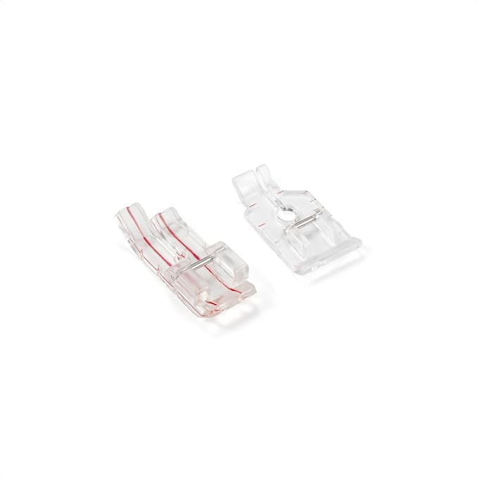 2-Piece Clear View 1/4" (Quarter Inch) Patchwork Quilting Presser Foot Set for Low Shank Snap-On Singer, Brother, Janome, Juki, Babylock, Elna, Kenmore, White, Necchi, and More Sewing Machines