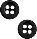 100 Pcs Black Sewing Buttons 4 Hole Round Buttons 0.4 inch 16L Plastic 10mm Black Replacement Bulk Ideal for Clothes Pants Blouse Shirt Dress Skirt Shorts Decorative DIY Arts Crafts