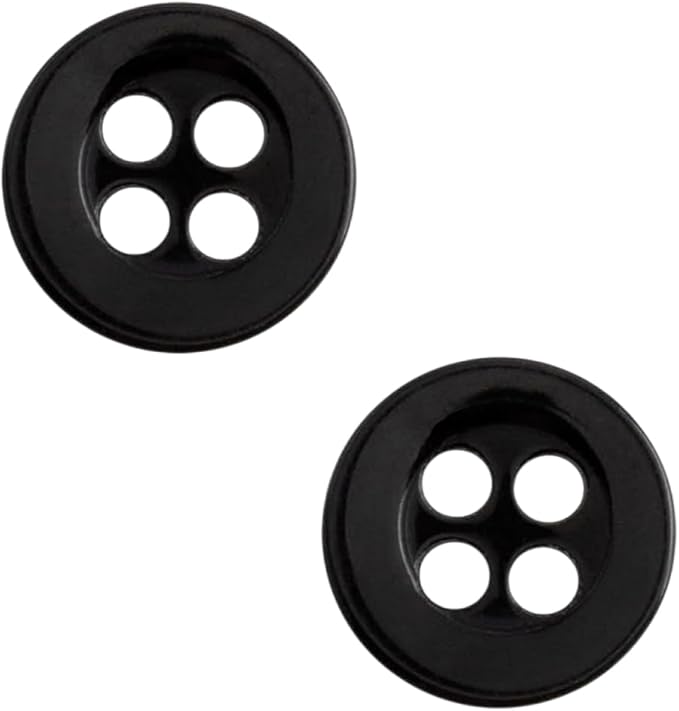 100 Pcs Black Sewing Buttons 4 Hole Round Buttons 0.4 inch 16L Plastic 10mm Black Replacement Bulk Ideal for Clothes Pants Blouse Shirt Dress Skirt Shorts Decorative DIY Arts Crafts