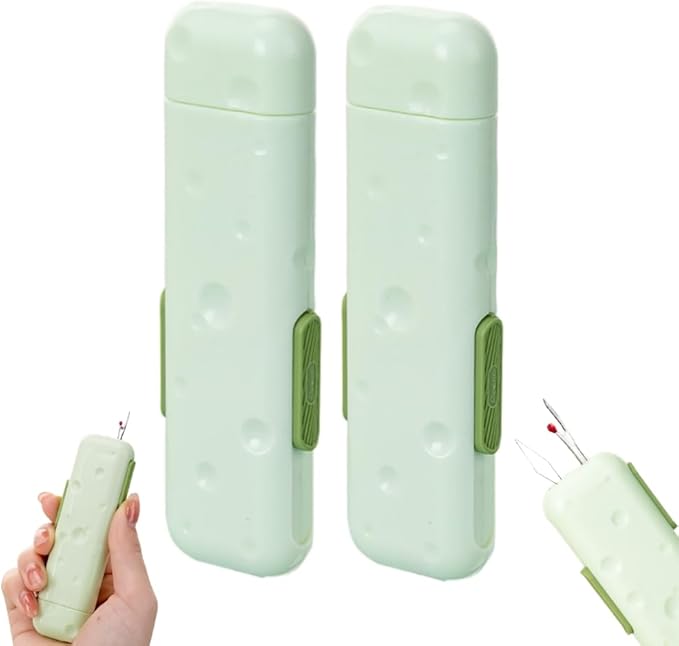 3 in 1 Automatic Needle Threaders Seam Ripper,2025 Upgraded Quilting Supplies Sewing Kit,Quick Sewing Machine Crafts and Knitting Unthreading Supplies (Green 2PCS)