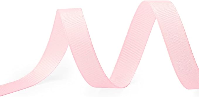 LIUYAXI 3/8" X 50 Yards Solid Pink Grosgrain Ribbon, Perfect for Crafts, Wedding Decor, DIY Hair Accessories, Sewing, Gift Package Wrapping and More