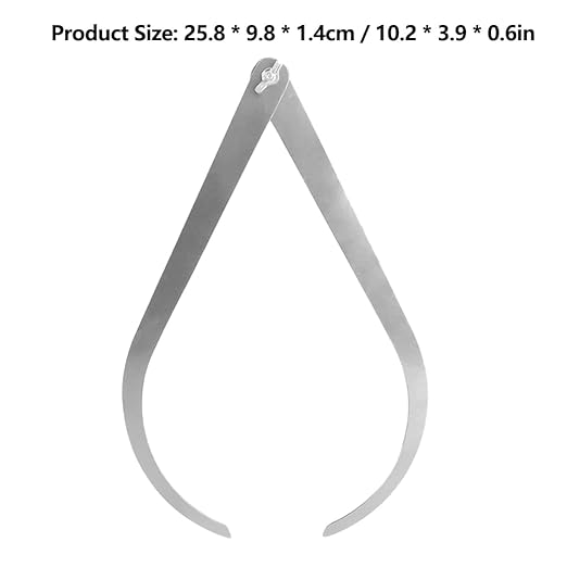 Watris Veiyi 10inch Clay Caliper Tool, Stainless Steel Pottery Caliper Clay, Measuring Pottery Tool, Bent Leg Inside Outside Caliper, Sculpture Ceramic Tool for Carving Modeling