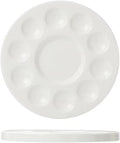 11 Wells Round Porcelain Porcelain Watercolor Palette Paint Tray Palettes Ceramic Watercolor Pallets Paint Holder Painting Palette for Kids or Students to Paints on School Project or Art Class
