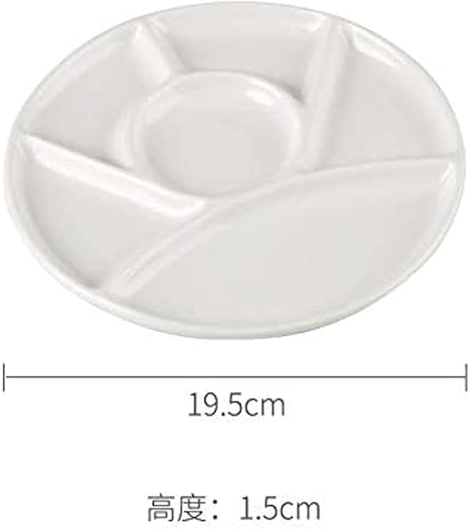 6 Wells Ceramic Artist Paint Tray Porcelain Watercolor Palette Ceramic Mixing Tray for Watercolor Gouache Painting 8 Inch
