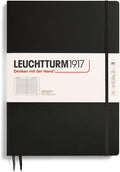 LEUCHTTURM1917 - Notebook Hardcover Master Slim A4+ - 123 Numbered Pages for Writing and Journaling (Black, Ruled)