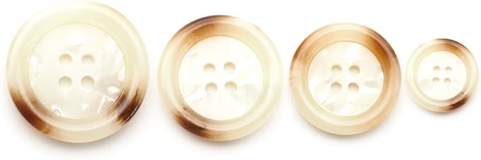 CRAFTMEMORE Tortoiseshell Resin Buttons 4 Holes Button for Garment Sewing Men's Suit DIY Crafts TG47 (25mm White, 12pcs)
