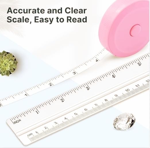 3 Pack Retractable Measuring Tape，60-Inch 1.5 Meter Tape Measures Dual Sided Flexible Ruler for for Body Measurements Craft Fabric Cloth Tailor Sewing Weight Loss (Pink,Green,Blue)