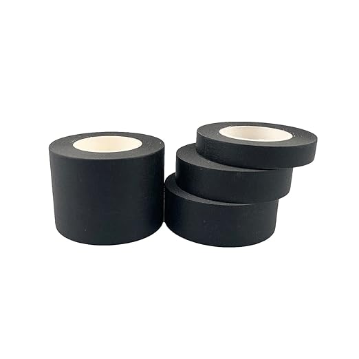 4 Rolls Black Masking Tape, Multi-Size Painters Tape for Home, Office, School Stationery, DIY Arts, Crafts, Labeling - (0.5 Inch, 0.7 Inch, 1 Inch and 2 Inch X 22 Yard)