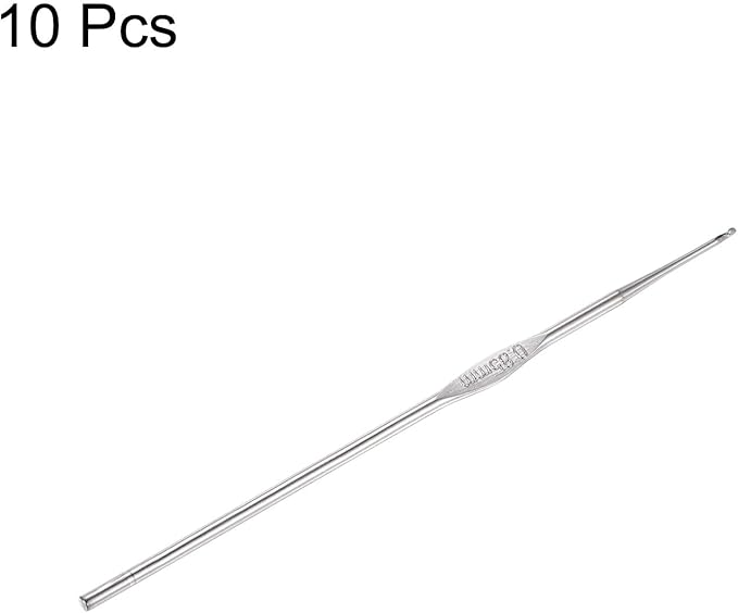 uxcell Stainless Steel Crochet Hook 0.85mm US Size 13 Knitting Needles for DIY Craft Yarn 10Pcs