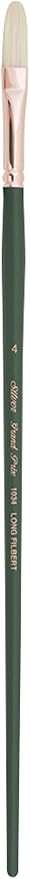 Silver Brush Limited 1032-4 Grand Prix Long Filbert Paintbrush for Oil Painting, Size 4, Long Handle