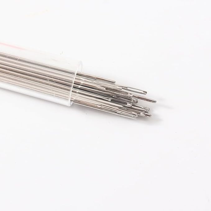 34 PCS Big Eye Steel Needles Set - Long & Thin Handmade Quilting & Sewing Needles Kit for DIY Embroidery Mending Sewing Projects