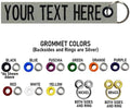 Custom Double Sided Grommeted Crate/Luggage Tags, Over 50 Fabrics, Made of Name Tape Material