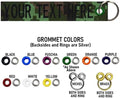 Custom Double Sided Grommeted Crate/Luggage Tags, Over 50 Fabrics, Made of Name Tape Material
