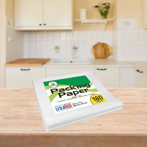 Tree House Packing Paper for Moving – 180 Newsprint Packing Paper Sheets – 27” x 17” Paper for Packing Dishes, Shipping, and Moving Supplies – Recyclable Movers’ Paper – Made in USA