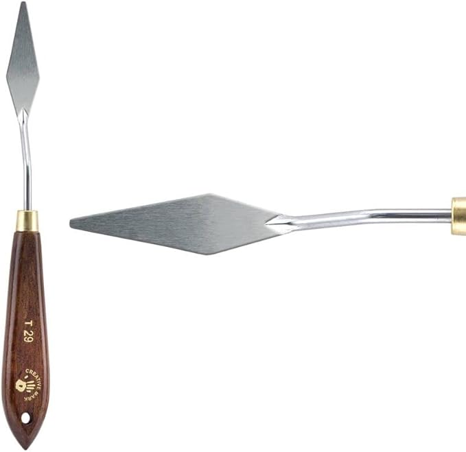 Creative Mark Stainless Steel Palette Knife Painting Tools - Paint Palette with Wooden Handle - Variety of Shapes and Sizes - 29T, 2-1/8 in