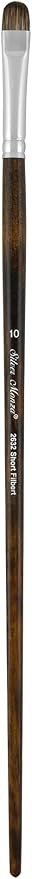 Silver Brush Limited 2632-10 Monza Short Filbert Paintbrush for Oil, Acrylic, and Heavy Body Paints, Size 10, Long Handle