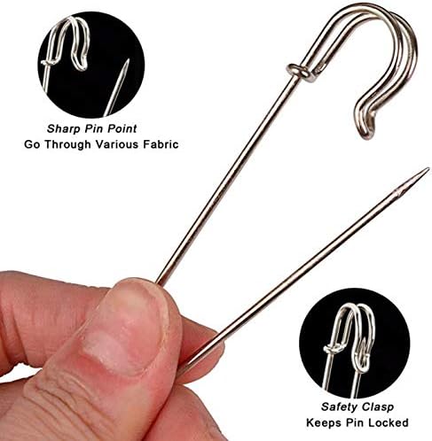 50 Pcs Safety Pins Heavy Duty Large Safety Pins (Silver)