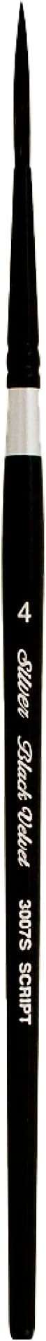 Silver Brush Limited 3007S -4 Black Velvet Script Liner Paintbrush for Watercolor, Gouache, Inks, & Dyes, Size 4, Short Handle