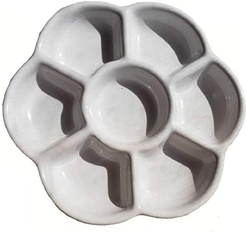 White Watercolor Paint Palette Tray Water Color Palletes Washable Paint Ceramic Paint Palette Porcelain Watercolor Palette for Artist Watercolor Painting Palettes and Palette Cups