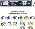 Custom Double Sided Grommeted Crate/Luggage Tags, Over 50 Fabrics, Made of Name Tape Material