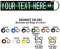 Custom Double Sided Grommeted Crate/Luggage Tags, Over 50 Fabrics, Made of Name Tape Material