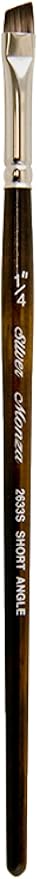 Silver Brush Limited 2633S Monza Angle Brush, Oil, Acrylic, and Watercolor Brush, Short Handle, Size 1/4"