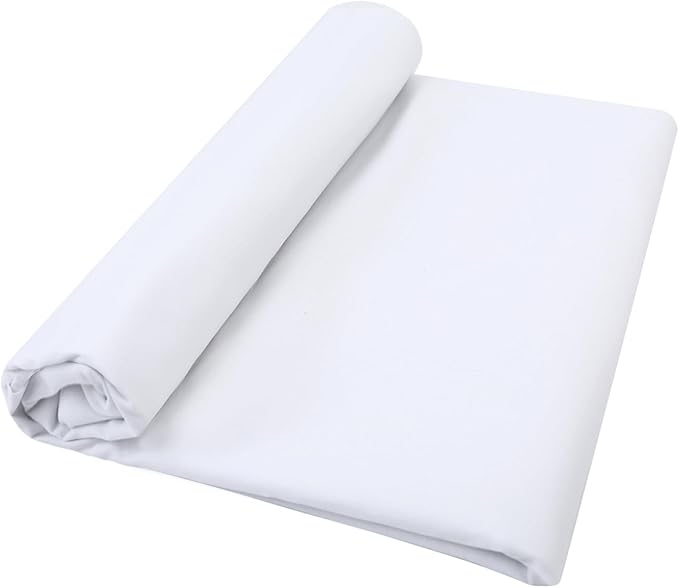 Cotton Fabric Natural Cotton Poplin Fabric by The Yard 100% Cotton, 59 Inches Wide Soft Embroidery Fabric Material for Quilting, Sewing, Crafts, Binding, Backing and Lining (White, 3 Yard)