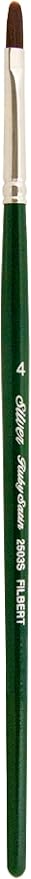 Silver Brush Limited 2503S4 Ruby Satin Filbert Brush for Fluid and Flow Acrylics, Size 4, Short Handle