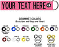 Custom Double Sided Grommeted Crate/Luggage Tags, Over 50 Fabrics, Made of Name Tape Material