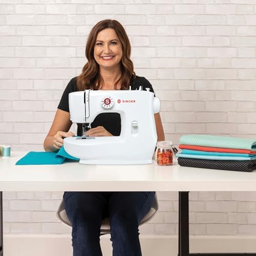 SINGER MX60 Lightweight & Portable Sewing Machine with Accessory Kit & Foot Pedal | 57 Stitch Applications, LED Light & 4-step Buttonhole | Great for Crafts & Mending