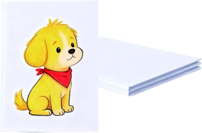 2PCS 6x8 Inch White Blank Books for Kids to Write Stories, Hardcover Sketchbooks for Students Empty Blank Comic Book DIY Make Your Own Book Blank inside 48 Pages