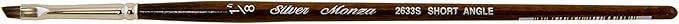 Silver Brush Limited 2633S Monza Angle Brush, Oil, Acrylic, and Watercolor Brush, Short Handle, Size 1/8"