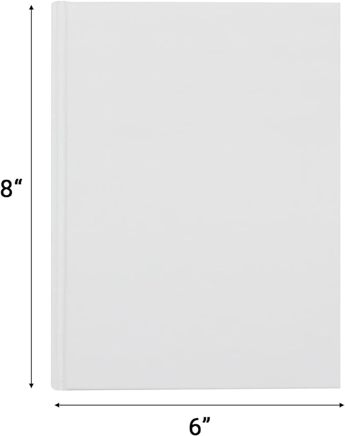 12 Pack White Hardcover Blank Book 6x8 inch, Hardcover Blank book for Students to Write Stories, Hardcover Sketchbooks Journal（White，22 Sheets/ 44 Pages Each）