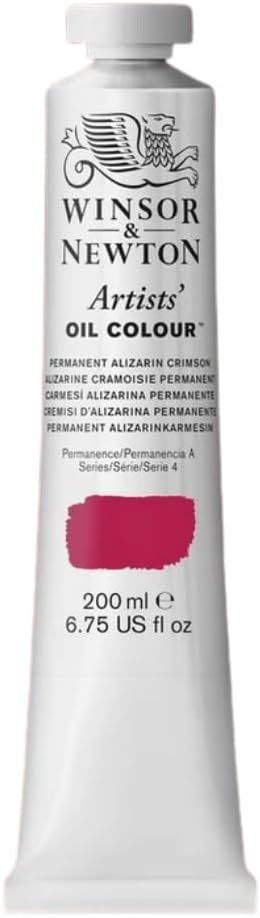 Winsor & Newton Artists' Oil Color, 200ml (6.75 oz) Tube, Permanent Alizarin Crimson