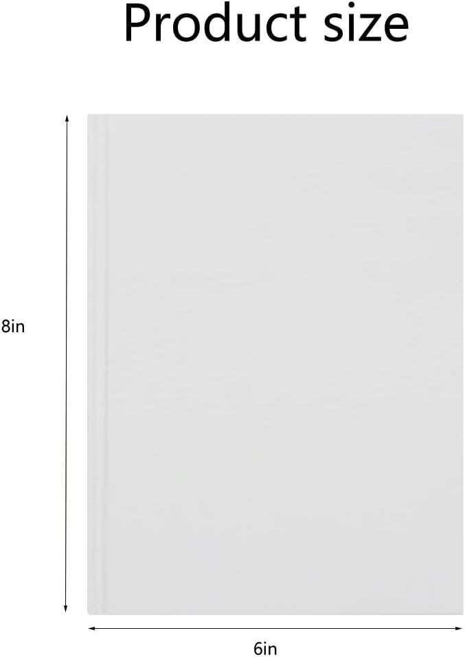 12PCS 6x8 Inch White Blank Books for Kids to Write Stories, Hardcover Sketchbooks for Students Empty Blank Comic Book DIY Make Your Own Book Blank inside 48 Pages